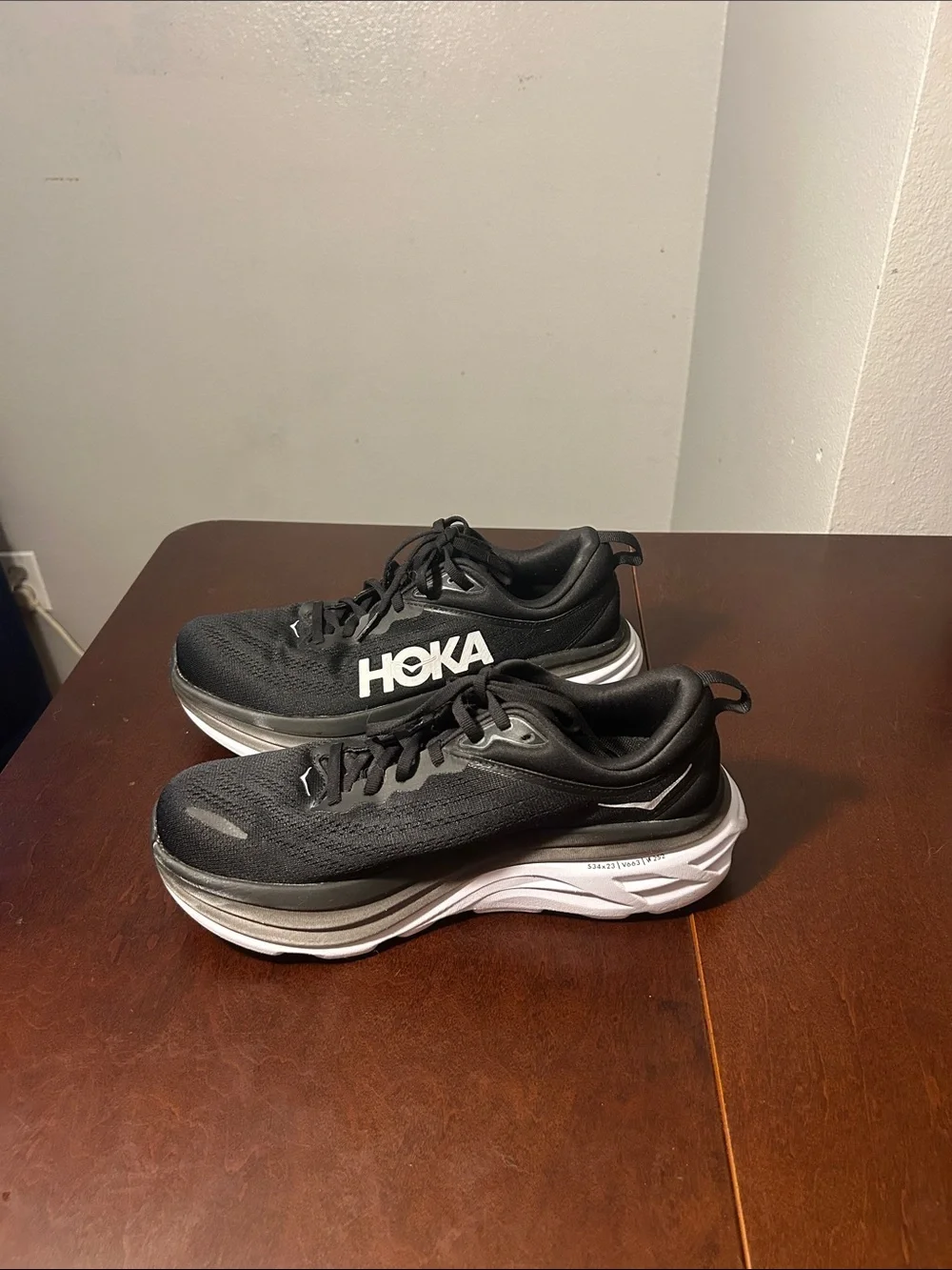 Hoka Black and White Women's Cushioned Running Sneakers